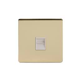 Soho Lighting Brushed Brass 1 Gang Tel Secondary Socket