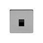 Soho Lighting Brushed Chrome 1 Gang Telephone Secondary (Slave) Socket,BT Blk Ins Screwless