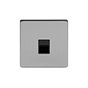 Soho Lighting Brushed Chrome 1 Gang Telephone Secondary (Slave) Socket,BT Blk Ins Screwless