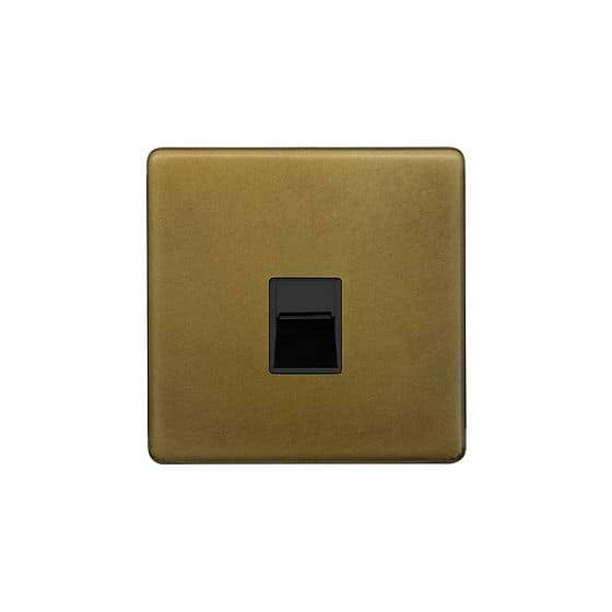 Soho Lighting Old Brass 1 Gang Telephone Secondary (Slave) Socket,BT