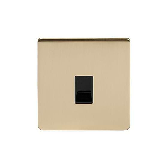 Soho Lighting Brushed Brass 1 Gang Data Socket RJ45 Cat5 Black Insert Screwless