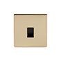 Soho Lighting Brushed Brass 1 Gang Data Socket RJ45 Cat5 Black Insert Screwless