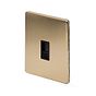 Soho Lighting Brushed Brass 1 Gang Data Socket RJ45 Ethernet Cat5/Cat6 Black Insert Screwless