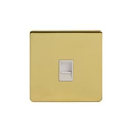 Soho Lighting Brushed Brass 1 Gang Data Socket RJ45 Cat5 Wht Ins Screwless