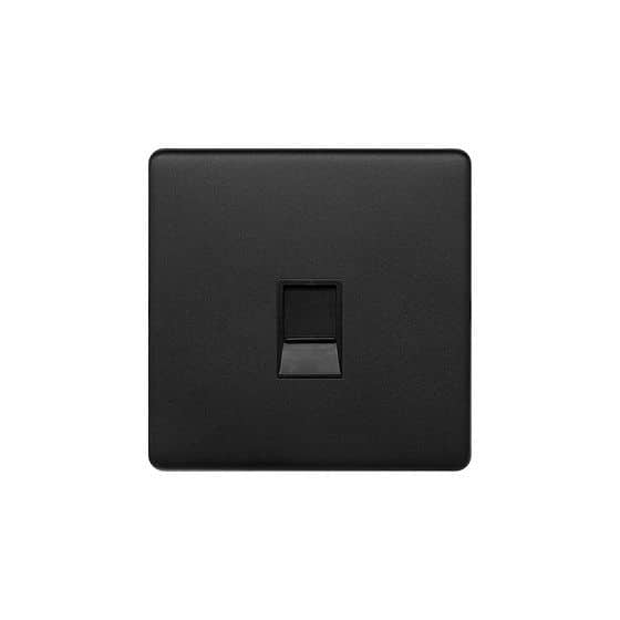 Soho Lighting Matt Black 1 Gang Data Socket RJ45 Ethernet Cat5/6 Screwless