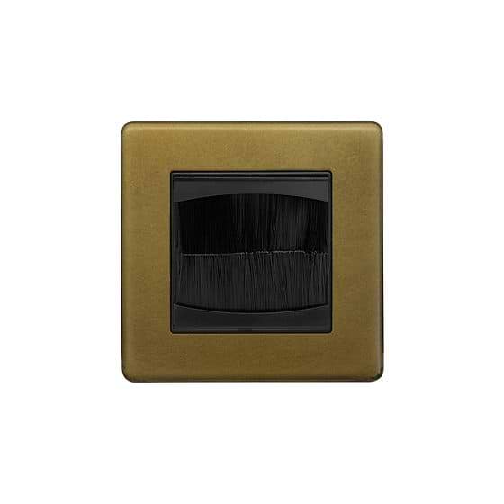 Soho Lighting Old Brass 1 Gang 2 Module Brush Plate