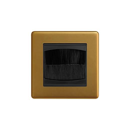 Soho Lighting Antique Gold 1 Gang 2 Module Brush Plate