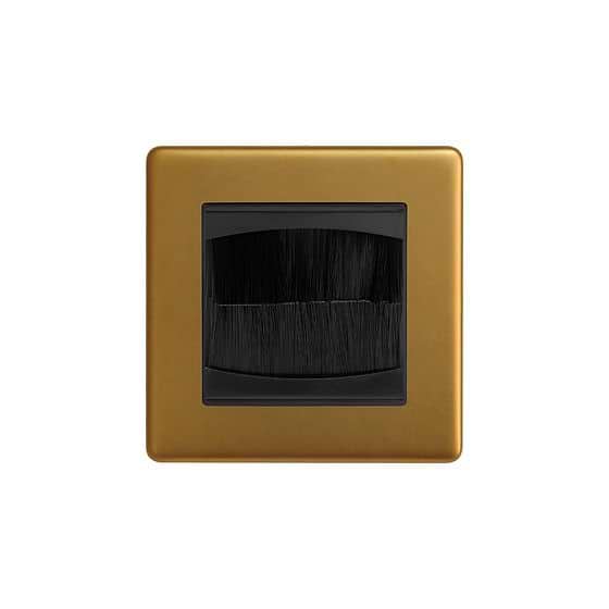 Soho Lighting Antique Gold 1 Gang 2 Module Brush Plate
