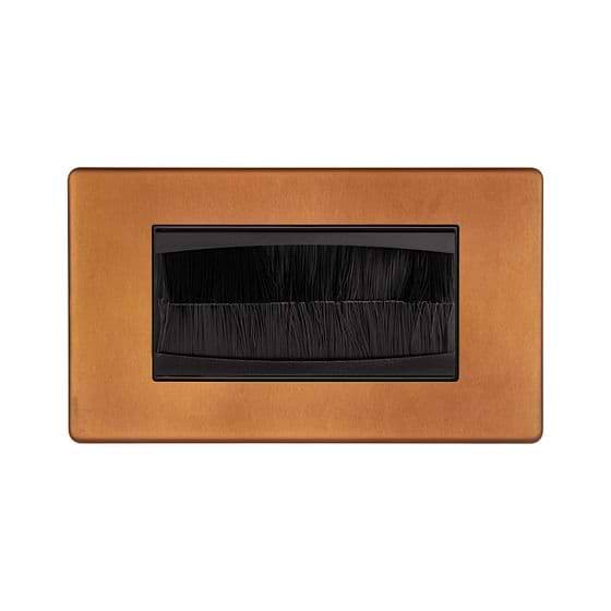 Soho Lighting Antique Copper 2 Gang 4 Module Brush Plate