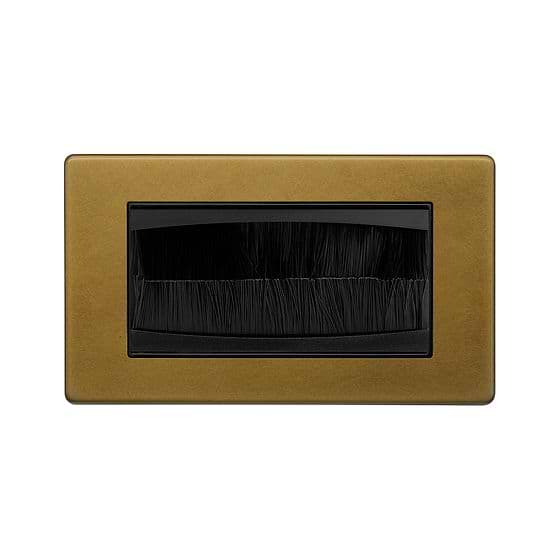 Soho Lighting Old Brass 2 Gang 4 Module Brush Plate