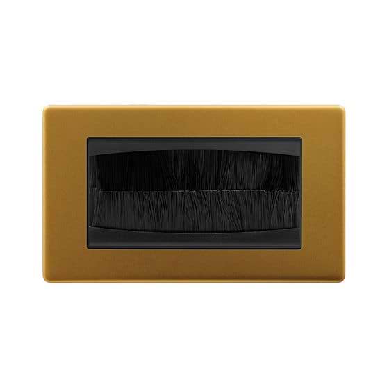 Soho Lighting Antique Gold 2 Gang 4 Module Brush Plate