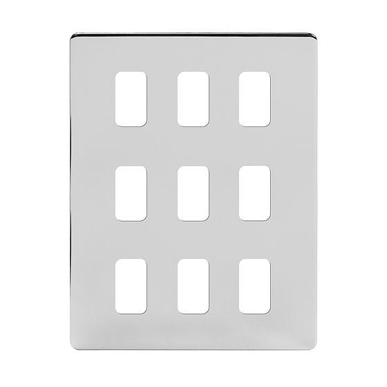 Soho Lighting Polished Chrome 9 Gang RM Rectangular Module Grid Switch Plate