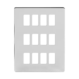 Soho Lighting Polished Chrome 12 Gang RM Rectangular Module Grid Switch Plate