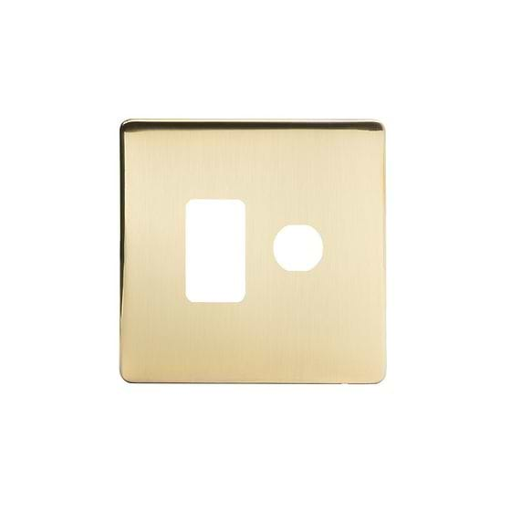 Soho Lighting Brushed Brass 2 Gang 1RM+1CM Dual Module Grid Switch Plate