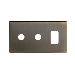 Soho Lighting Antique Brass 3 Gang 1RM+2CM Dual Module Grid Switch Plate