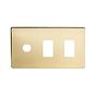 Soho Lighting Brushed Brass 3 Gang 2RM+1CM Dual Module Grid Switch Plate