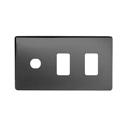 Soho Lighting Black Nickel 3 Gang 2RM+1CM Dual Module Grid Switch Plate