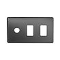 Soho Lighting Black Nickel 3 Gang 2RM+1CM Dual Module Grid Switch Plate