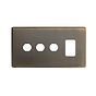 Soho Lighting Antique Brass 4 Gang 1RM+3CM Dual Module Grid Switch Plate