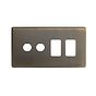 Soho Lighting Antique Brass 4 Gang 2RM+2CM Dual Module Grid Switch Plate