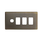 Soho Lighting Antique Brass 4 Gang 3RM+1CM Dual Module Grid Switch Plate