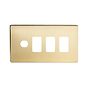 Soho Lighting Brushed Brass 4 Gang 3RM+1CM Dual Module Grid Switch Plate