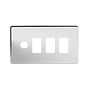 Soho Lighting Polished Chrome 4 Gang 3RM+1CM Dual Module Grid Switch Plate