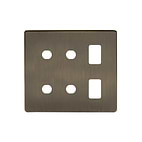 Soho Lighting Antique Brass 6 Gang 2RM+4CM Dual Module Grid Switch Plate