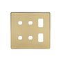 Soho Lighting Brushed Brass 6 Gang 2RM+4CM Dual Module Grid Switch Plate