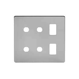 Soho Lighting Brushed Chrome 6 Gang 2RM+4CM Dual Module Grid Switch Plate