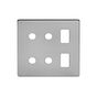 Soho Lighting Brushed Chrome 6 Gang 2RM+4CM Dual Module Grid Switch Plate