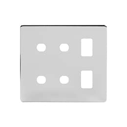 Soho Lighting Polished Chrome 6 Gang 2RM+4CM Dual Module Grid Switch Plate