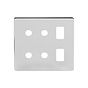 Soho Lighting Polished Chrome 6 Gang 2RM+4CM Dual Module Grid Switch Plate