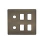 Soho Lighting Antique Brass 6 Gang 4RM+2CM Dual Module Grid Switch Plate