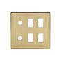 Soho Lighting Brushed Brass 6 Gang 4RM+2CM Dual Module Grid Switch Plate