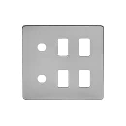 Soho Lighting Brushed Chrome 6 Gang 4RM+2CM Dual Module Grid Switch Plate