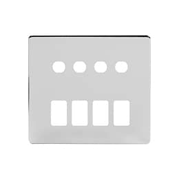 Soho Lighting Polished Chrome 8 Gang 4RM+4CM Dual Module Grid Switch Plate