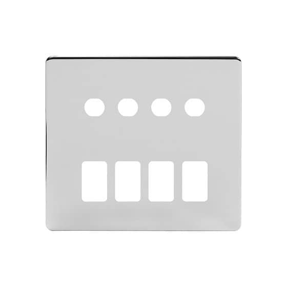 Soho Lighting Polished Chrome 8 Gang 4RM+4CM Dual Module Grid Switch Plate