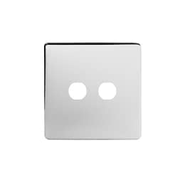 Soho Lighting Polished Chrome 2 Gang CM Circular Module Grid Switch Plate