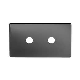 Soho Lighting Black Nickel 2 Gang (Lg Plt) CM Circular Module Grid Switch Plate