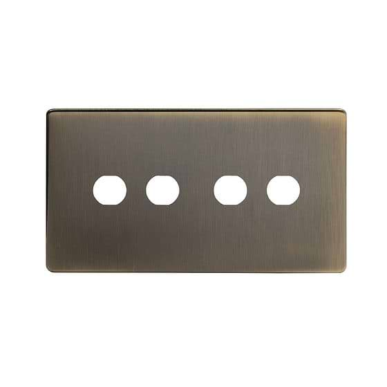 Soho Lighting Antique Brass 4 Gang CM Circular Module Grid Switch Plate