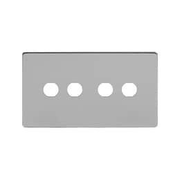 Soho Lighting Brushed Chrome 4 Gang CM Circular Module Grid Switch Plate