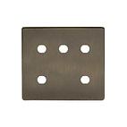 Soho Lighting Antique Brass 5 Gang CM Circular Module Grid Switch Plate