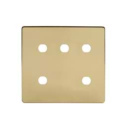 Soho Lighting Brushed Brass 5 Gang CM Circular Module Grid Switch Plate