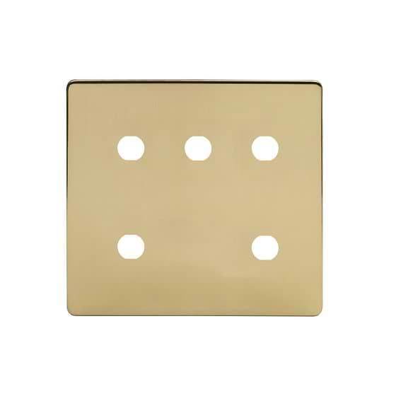 Soho Lighting Brushed Brass 5 Gang CM Circular Module Grid Switch Plate