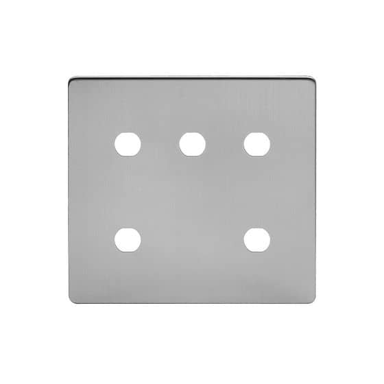 Soho Lighting Brushed Chrome 5 Gang CM Circular Module Grid Switch Plate