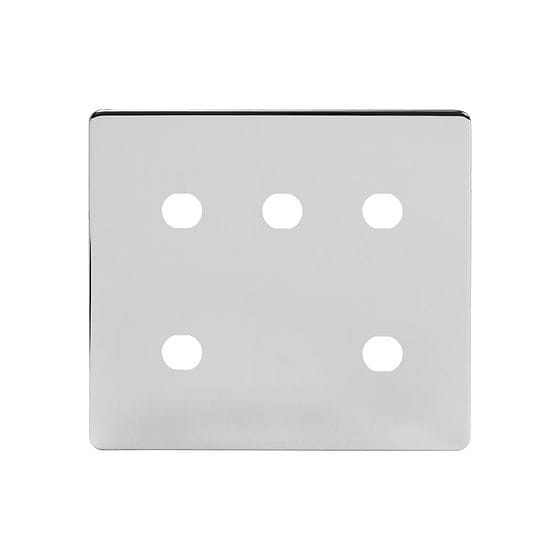 Soho Lighting Polished Chrome 5 Gang CM Circular Module Grid Switch Plate