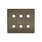 Soho Lighting Antique Brass 6 Gang CM Circular Module Grid Switch Plate