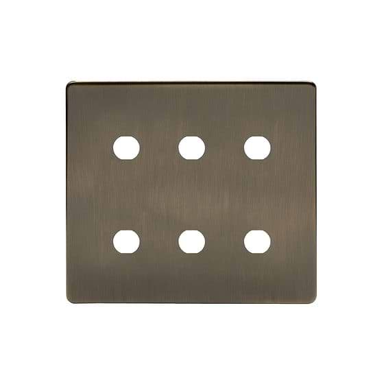 Soho Lighting Antique Brass 6 Gang CM Circular Module Grid Switch Plate