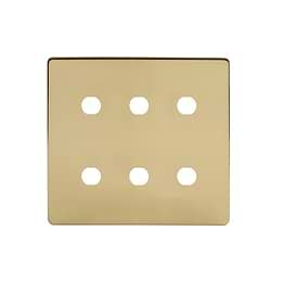 Soho Lighting Brushed Brass 6 Gang CM Circular Module Grid Switch Plate